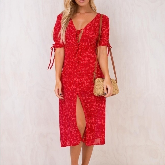 Polka Dot Midi Dress - Picture 1 of 7